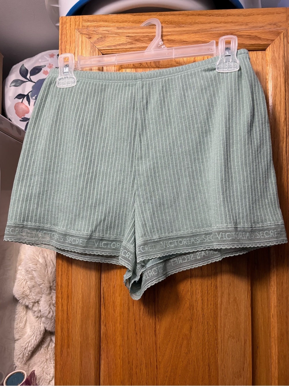 Victoria's Secret Ribbed Lounge Shorts in Sage